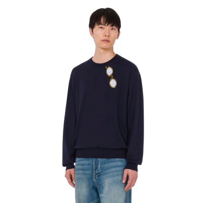 THE EXTRA-FINE MERINO WOOL PULLOVER WITH INTARSIA